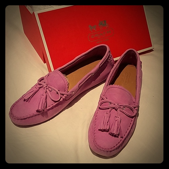 Coach Nadia Nubuck Driving Loafers Moccasins - Picture 1 of 6